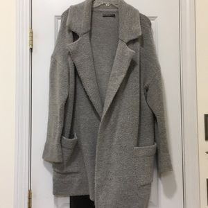 Brandy Melville Open Pea Coat Gray One Size